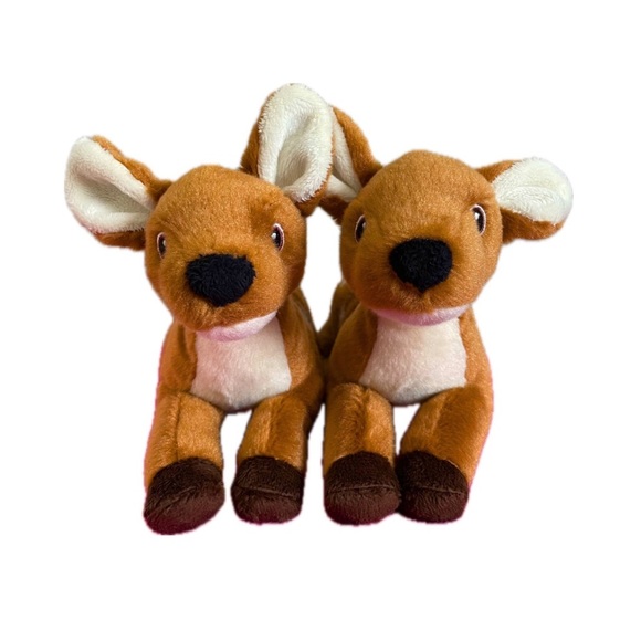 Adorable Twin Fawn Plush Animals by Eco Nation 9” - Picture 1 of 7